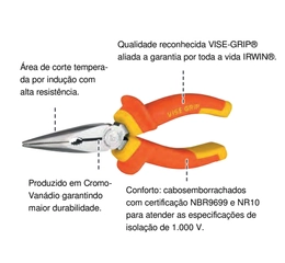Alicate Meia Cana Isolado